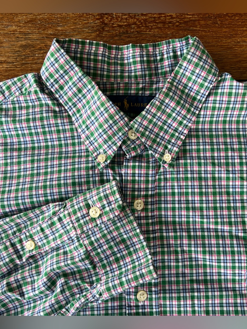 Polo Ralph Lauren Classic Fit Shirt Mens Plaid Button Up Cotton Stretch XL
